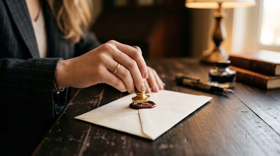 Person überlegt zwischen zwei Dokumenten mit den Aufschriften Widerruf und Kündigung